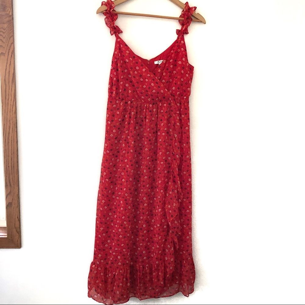 Madewell Ruffle-Strap Wrap Dress in Prairie Posies